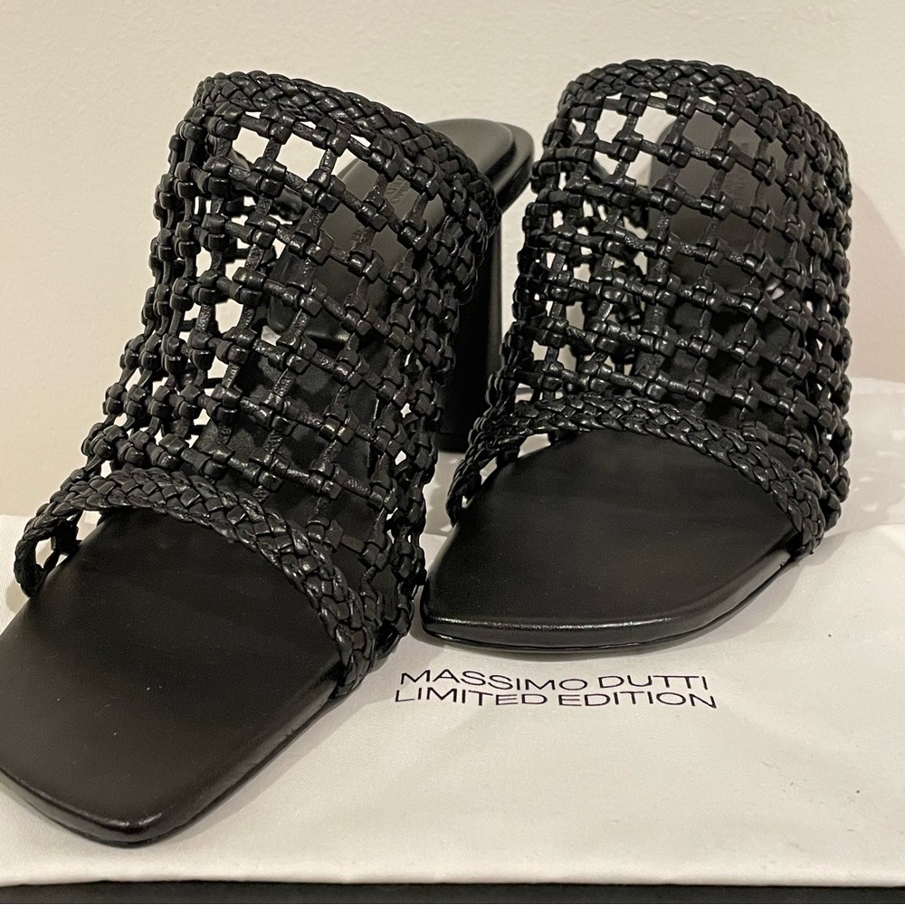 Massimo Dutti woven leather sandals, size 10 US